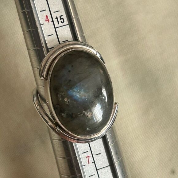 Labradorite .925 Sterling Silver Ring 5.5 - Picture 10 of 10